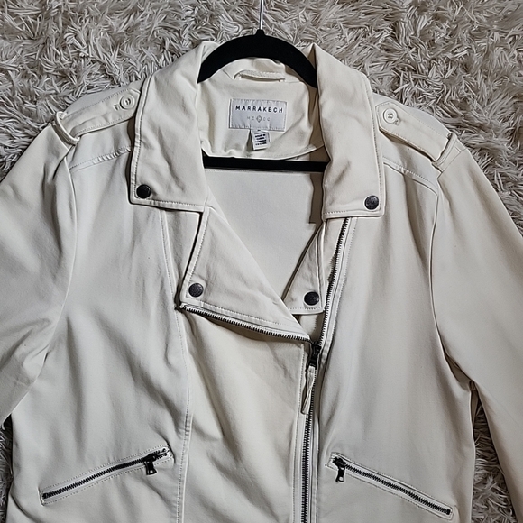 Marrakech Motorcycle Jacket Moto Cream - XL Extra Large. MSRP $158 - Picture 5 of 13